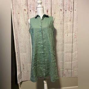 Garnet Hill Green Sleeveless Dress
